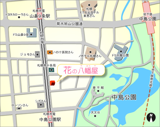花の八幡屋アクセスマップ